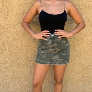Topshop Denim Camo Moto skirt